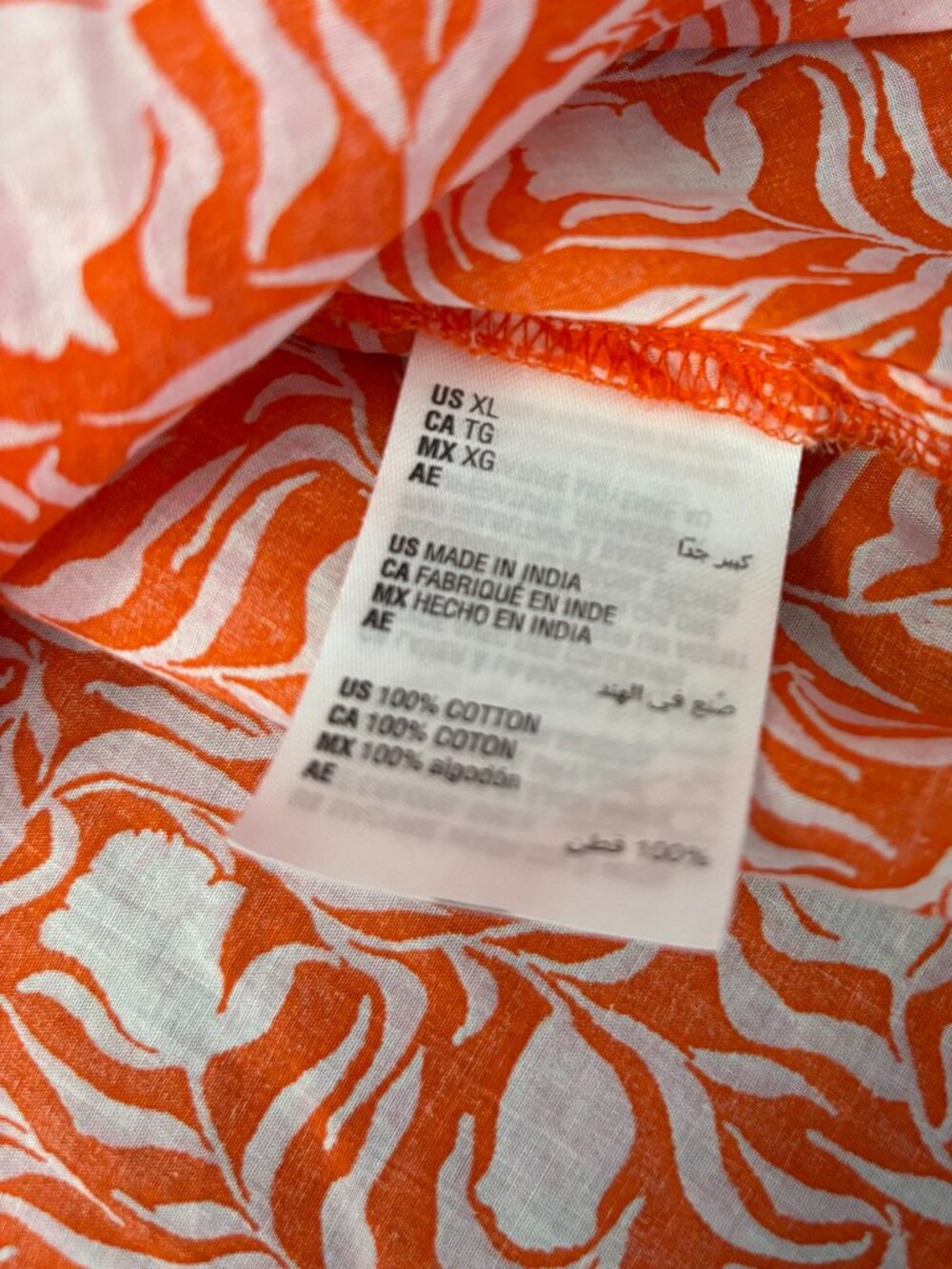 Style & Co. white/orange print tunic top sz XL - Picture 7 of 9